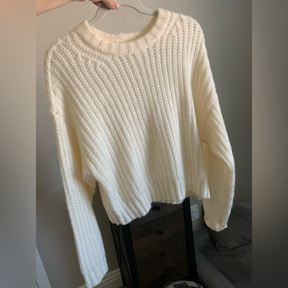 Creamy White American eagle knit sweater